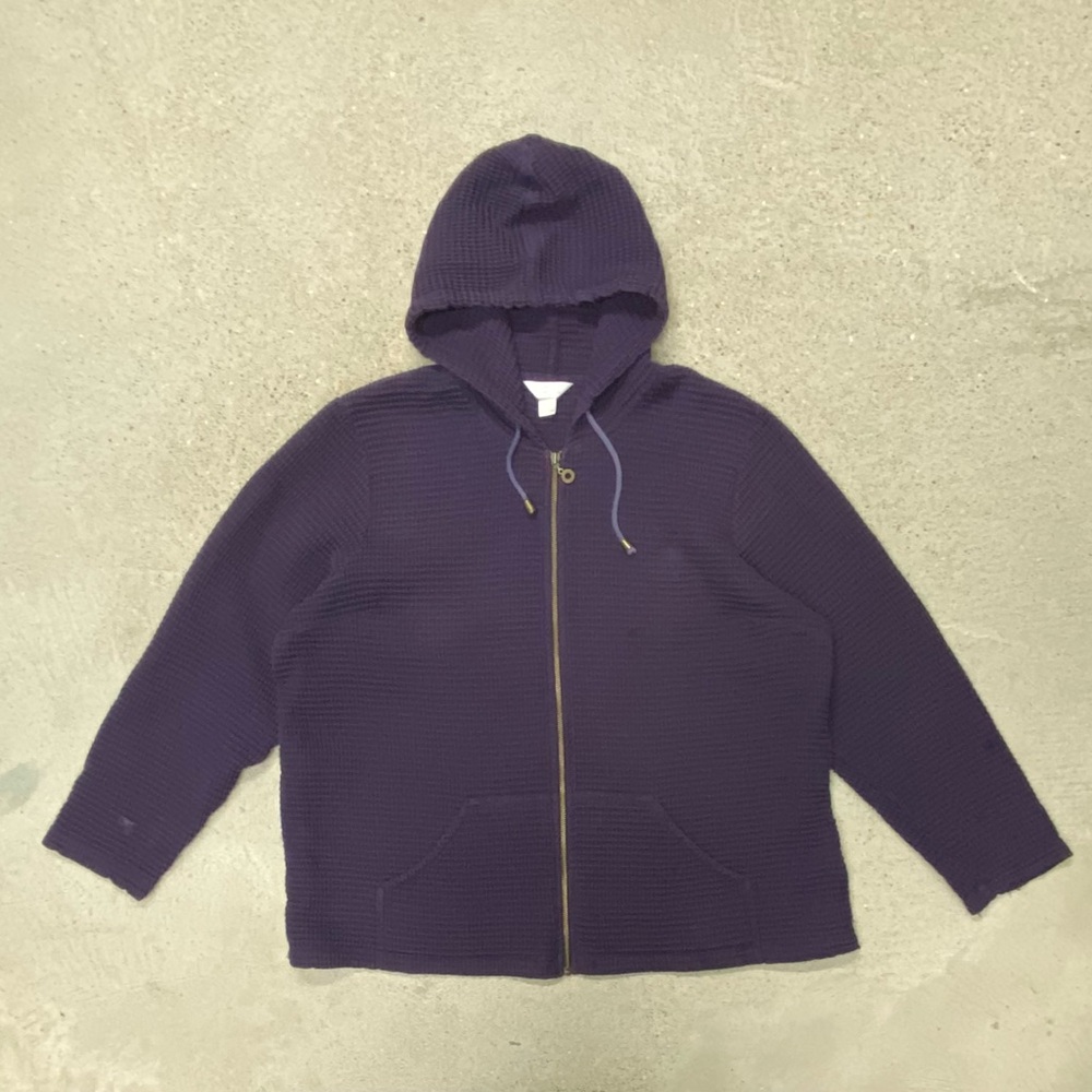 CJ Banks Men's Zip Up Purple Sweater